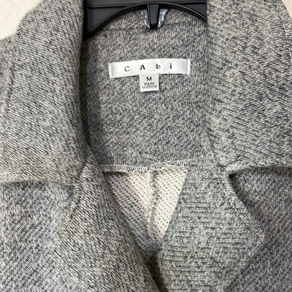CAbi Peacoat Style Short Jacket, Lightweight, Size M, Cotton & Polyester, Gray - Picture 2 of 5